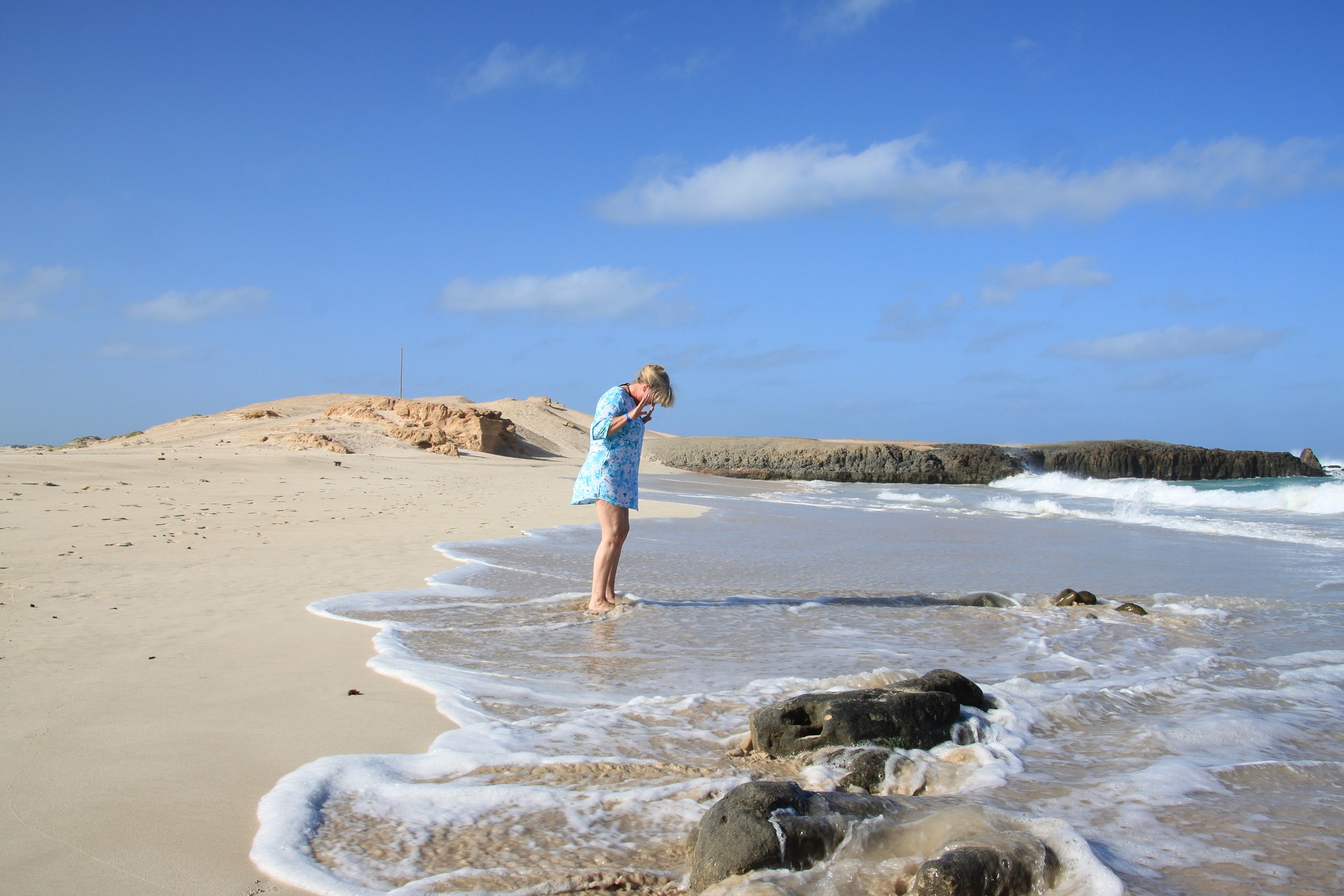 Cape verde woman on beach